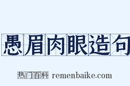 愚眉肉眼造句是什么意思的图片